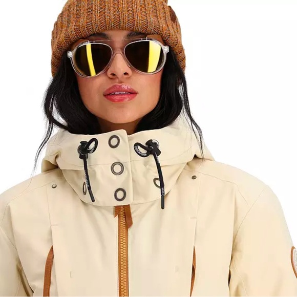 Obermeyer Meribel Down Winter Skiing Jacket Size 10 Adjustable Waist Sandbar New - Picture 4 of 16